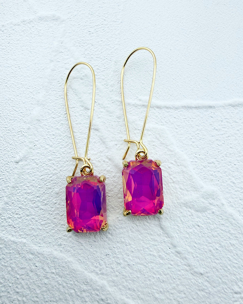 Brittany Hot Pink Opal Midi Earrings