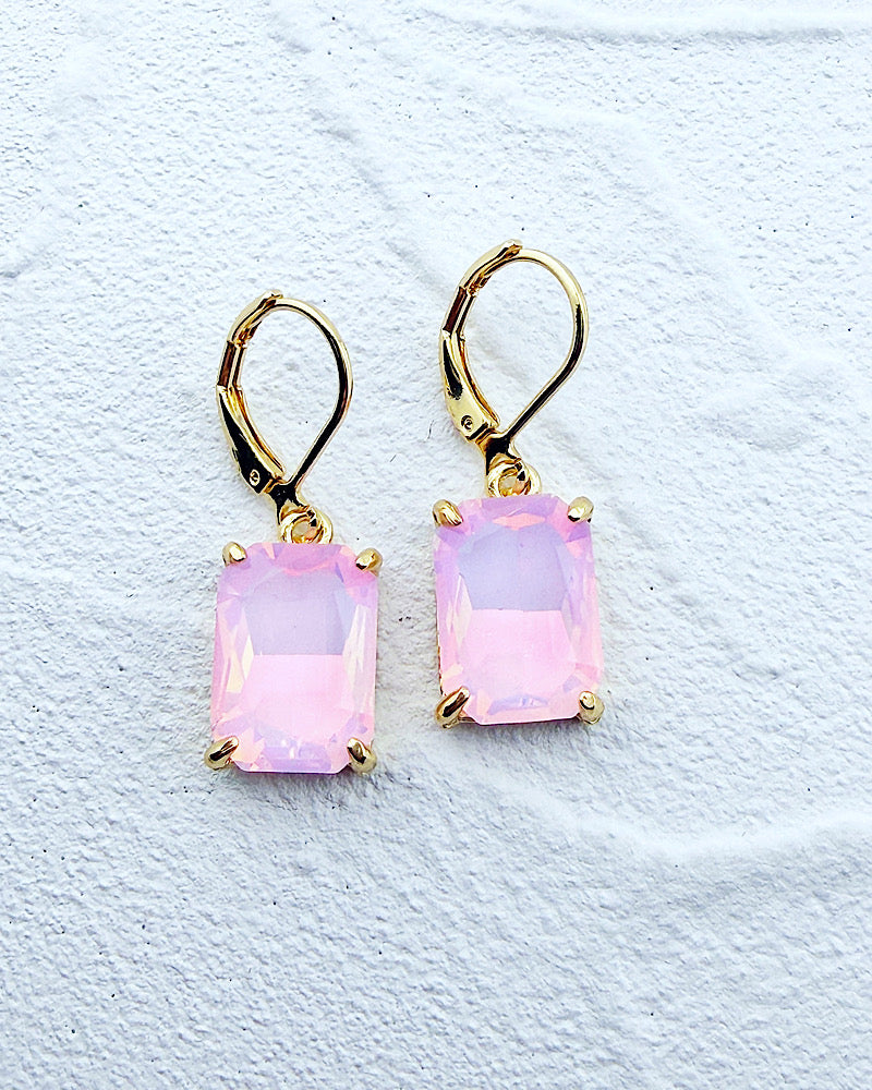 Mini Brittany Pink Opal Earrings