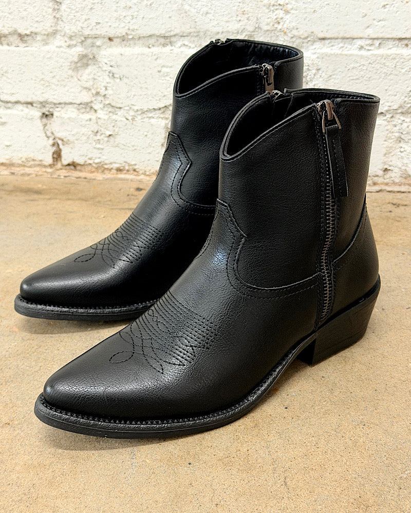 Bernadette Black Western Booties