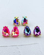 Jewel Teardrop Studs