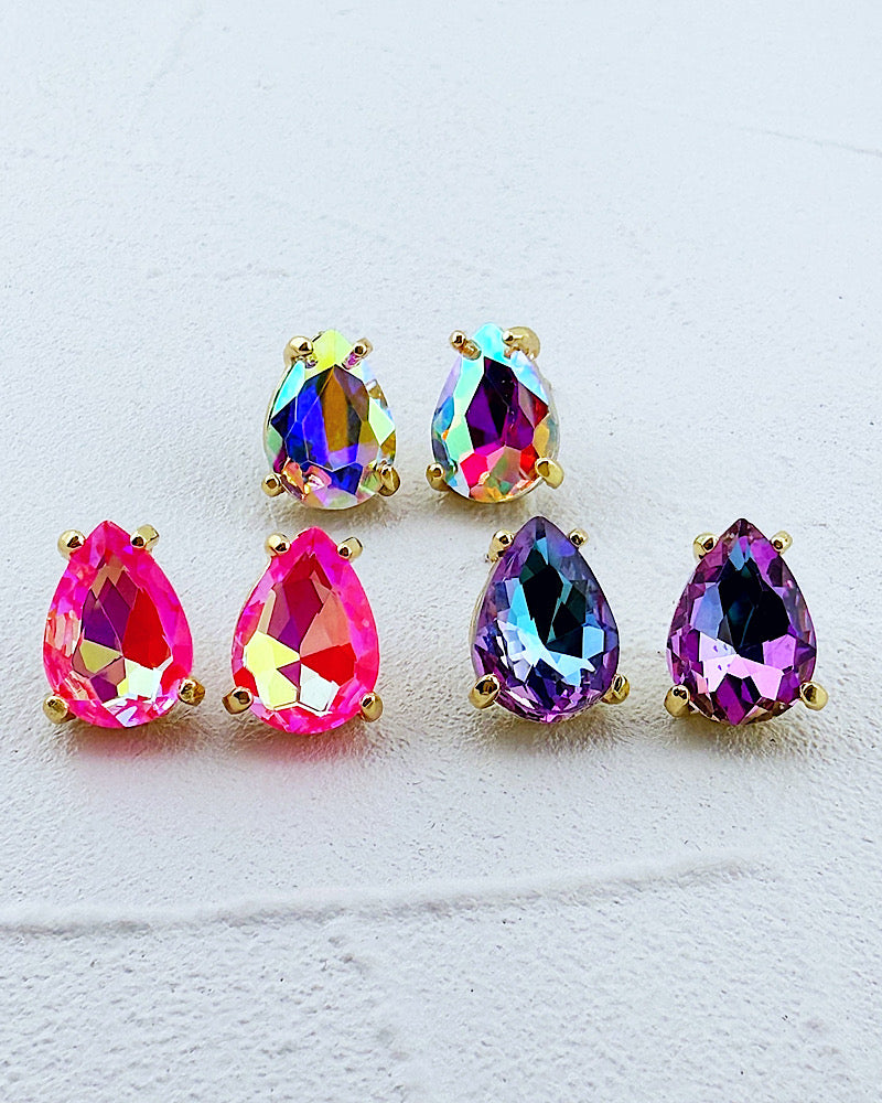 Jewel Teardrop Studs