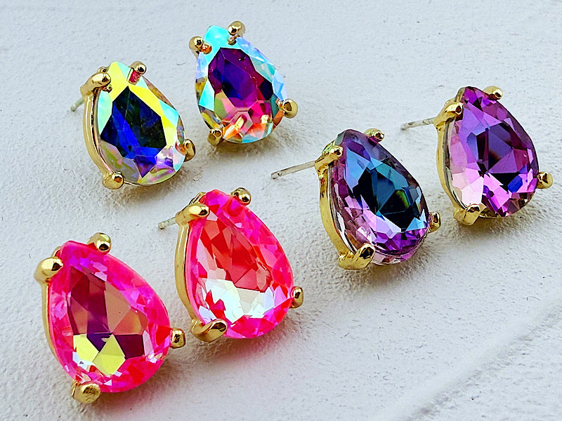 Jewel Teardrop Studs