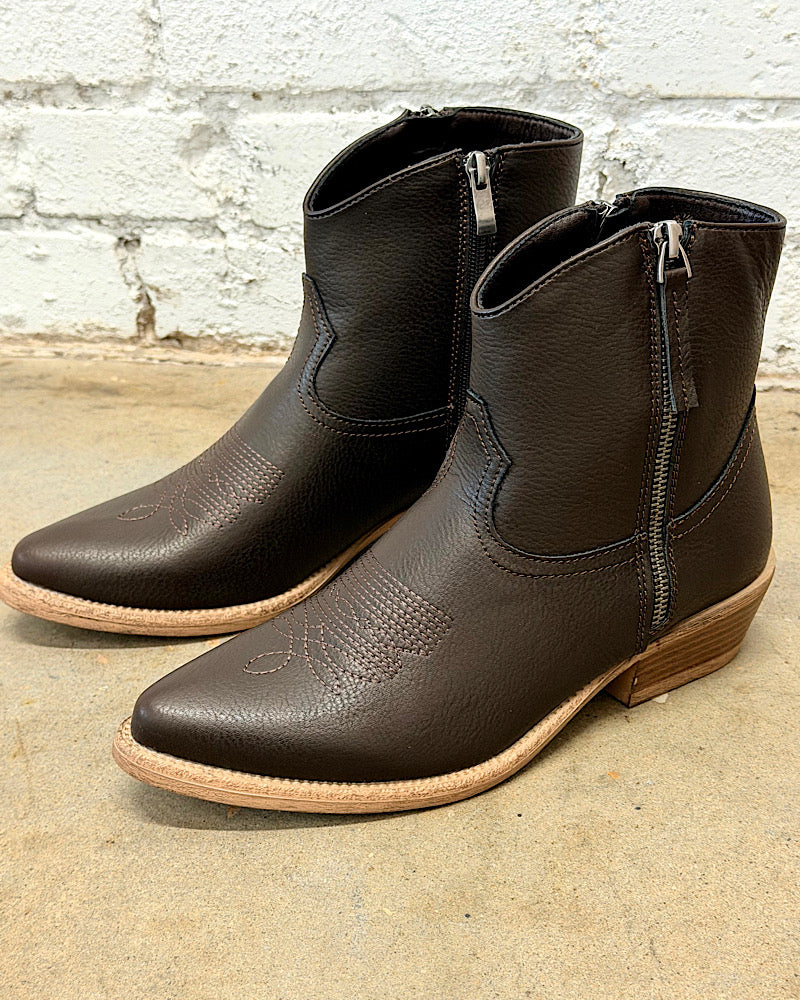 Bernadette Chocolate Western Booties
