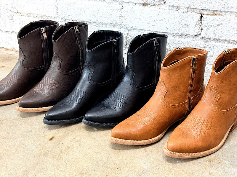 Bernadette Chocolate Western Booties