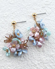 Lila Flower Cluster Earrings