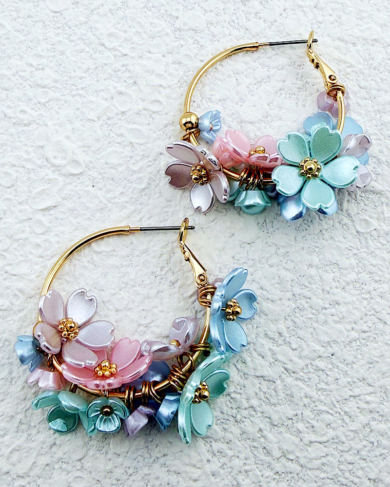 Ava Flower Hoops