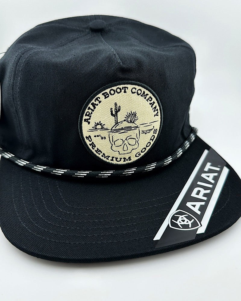 Ariat Black Skull Snap Back Cap