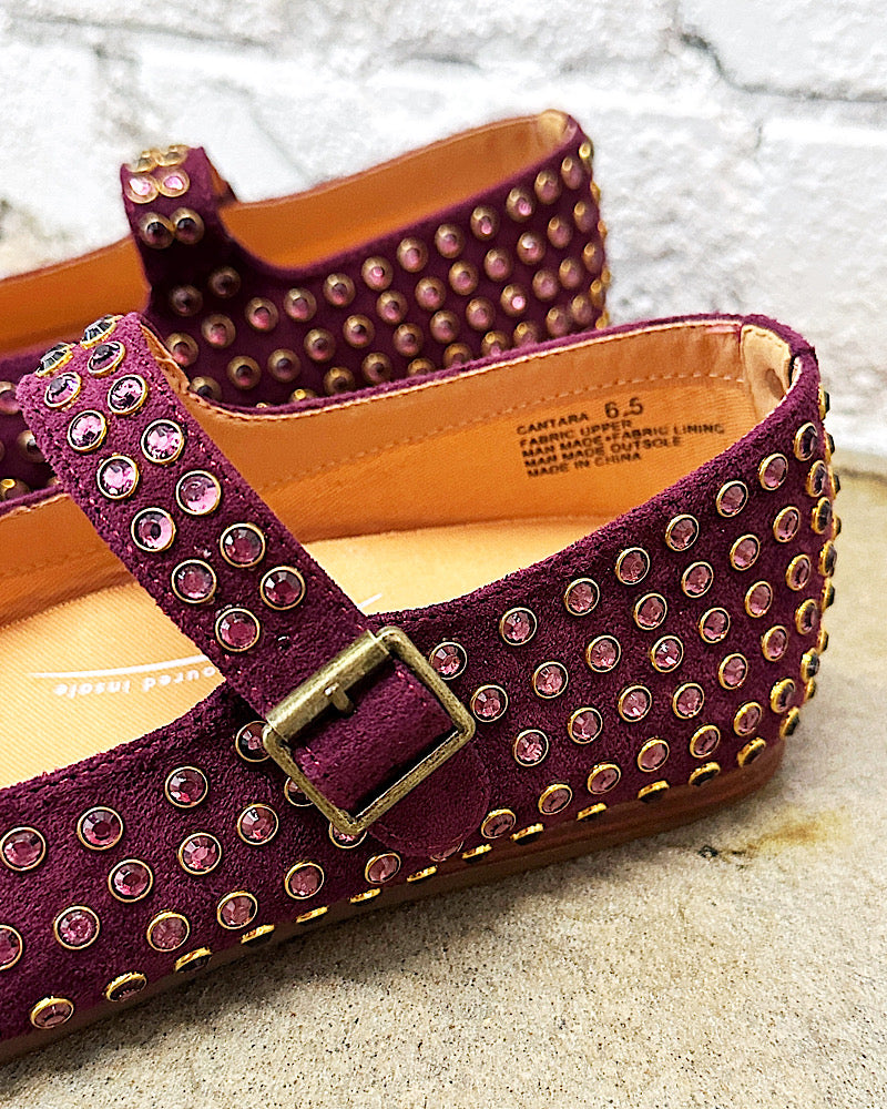 Cantara Burgundy Mary Jane Flats