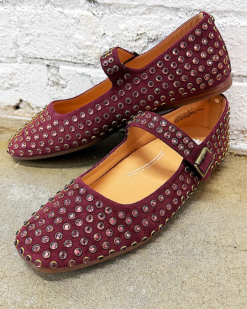Cantara Burgundy Mary Jane Flats