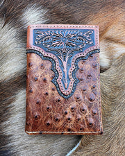 Ariat Ostrich Tri-Fold Wallet