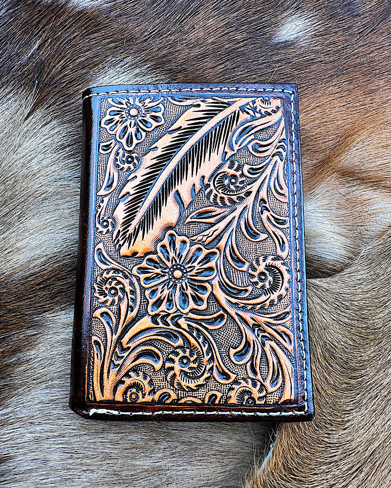 Ariat Feather Embossed Tri-Fold Wallet