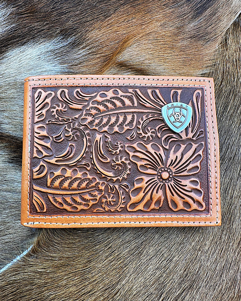 Ariat Floral Embossed Passcase Wallet