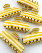 Yellow Striped Hair Clip