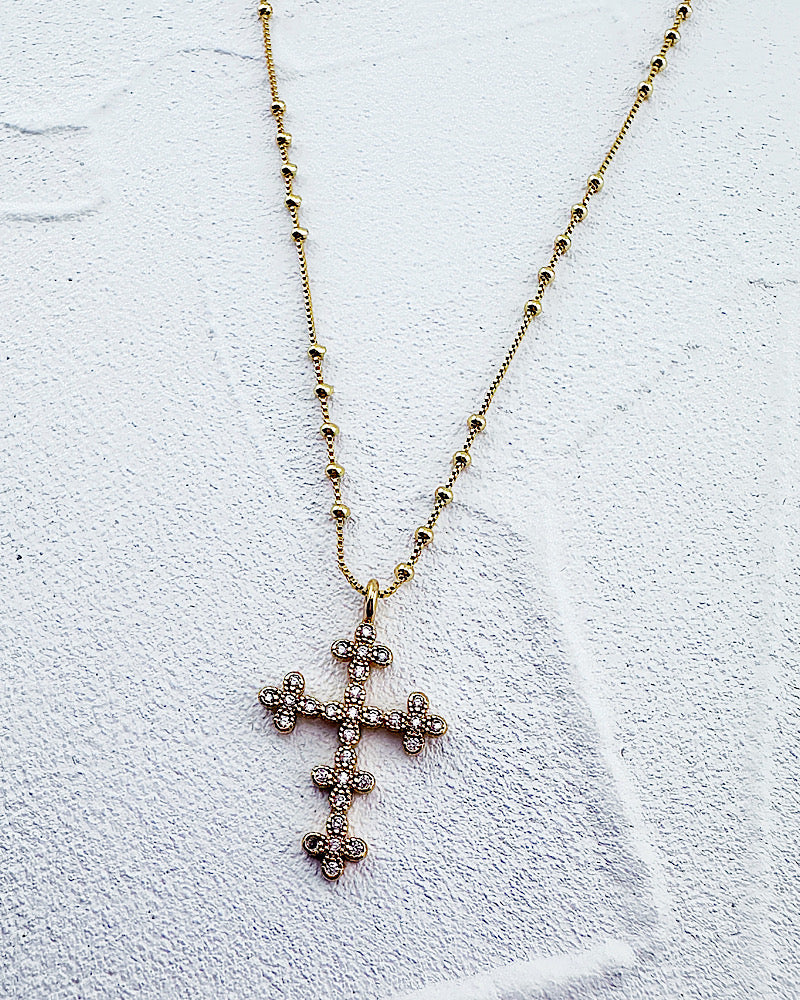 Carina CZ Cross Necklace