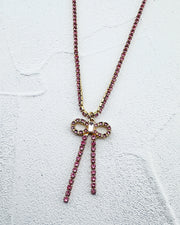 Gentry Pink Bow Necklace