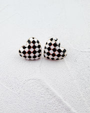 Check Yes Heart Studs