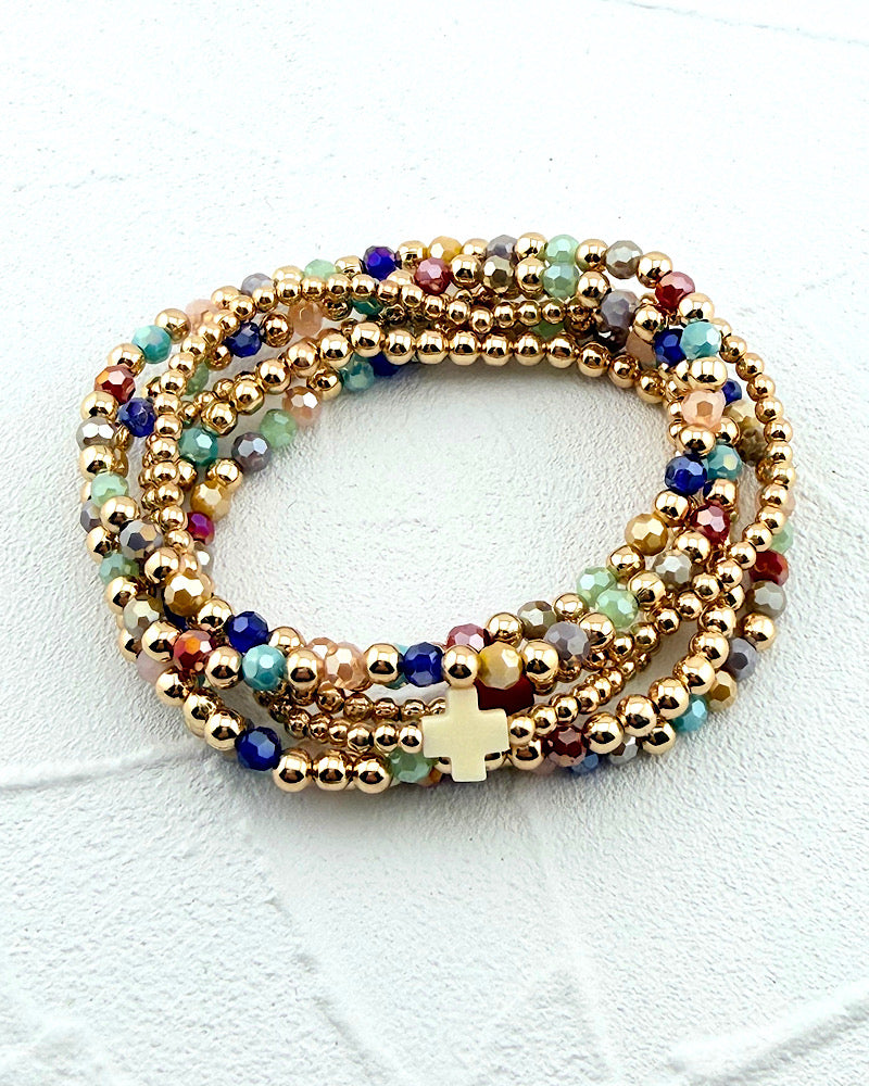 Color Crush Cross 6pc Bracelet Stack