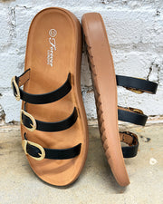 Roxy Black Buckle Sandals