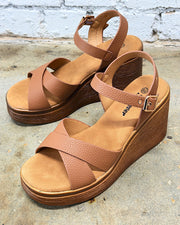Destiny Tan Wedge Sandals