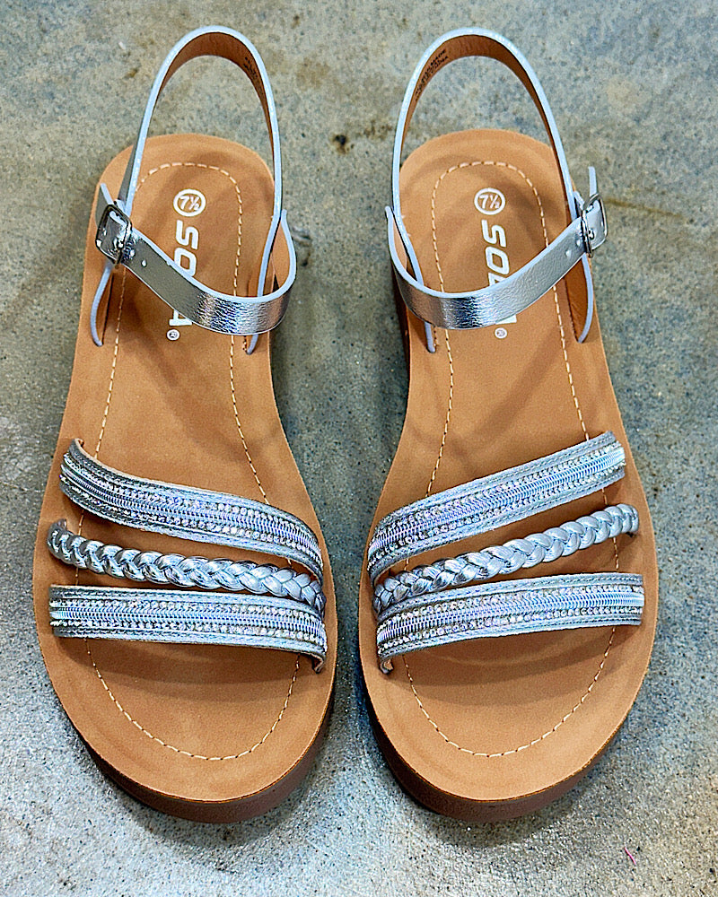 Sienna Strappy Silver Sandal