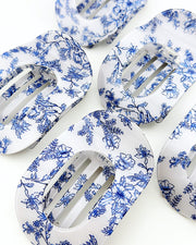 Blue Floral Flat Hair Clip