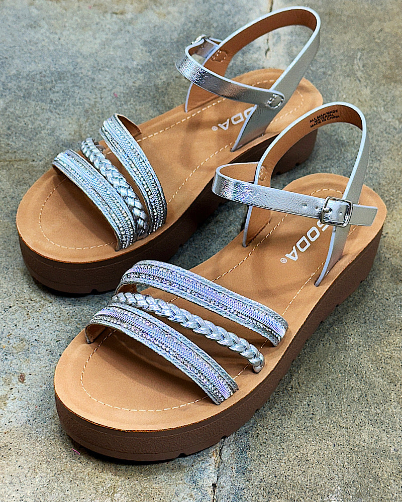 Sienna Strappy Silver Sandal
