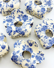 Blue Chintz Flower Hair Clip