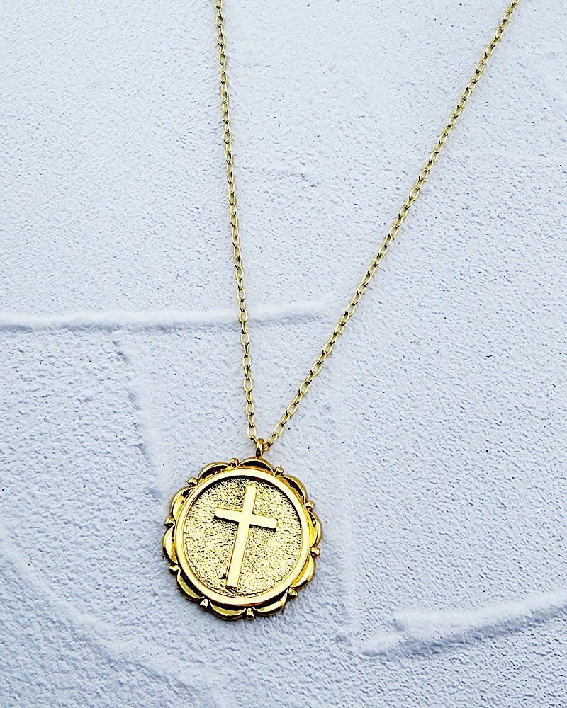 Collette Cross Coin Necklace