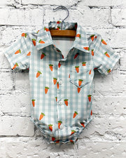 Carrot Patch Cutie Blue Onesie