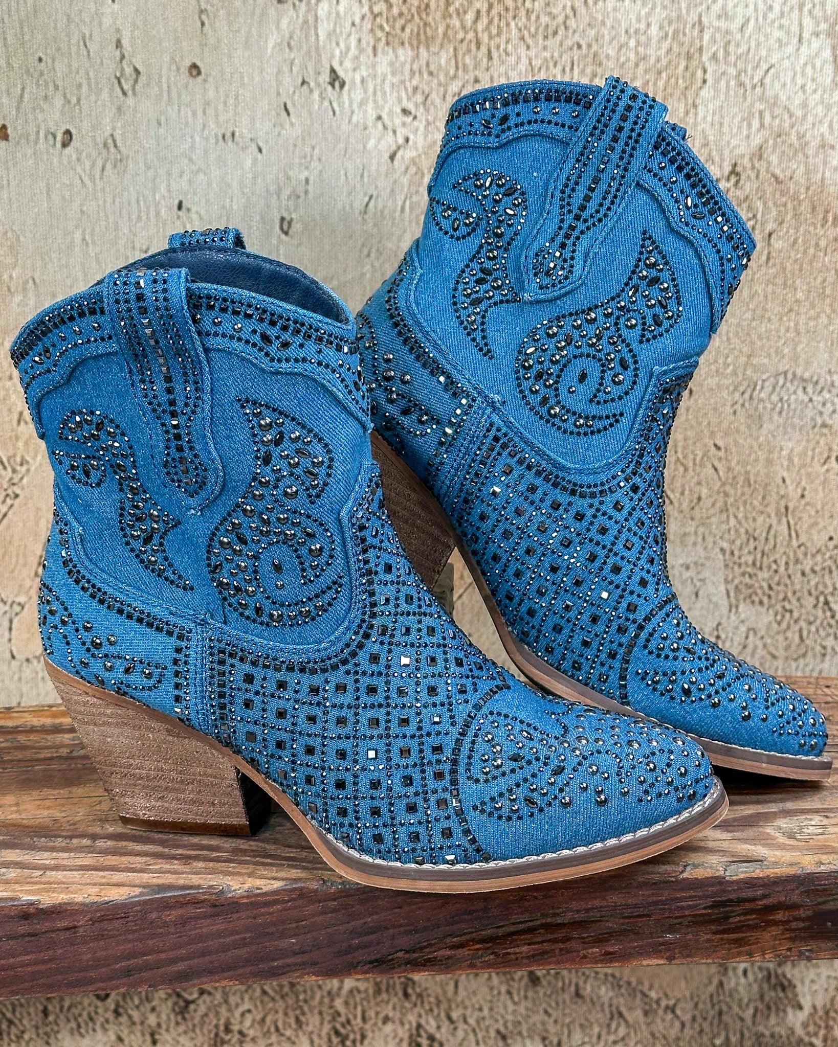 Smoke Show Denim Booties