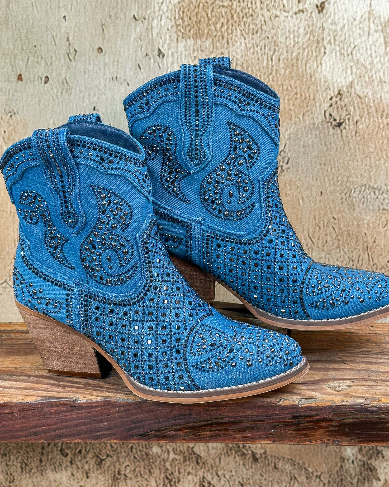 Smoke Show Denim Booties