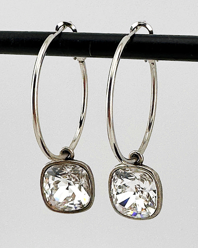 Kamille Silver/Clear Lil' Biggie Hoops