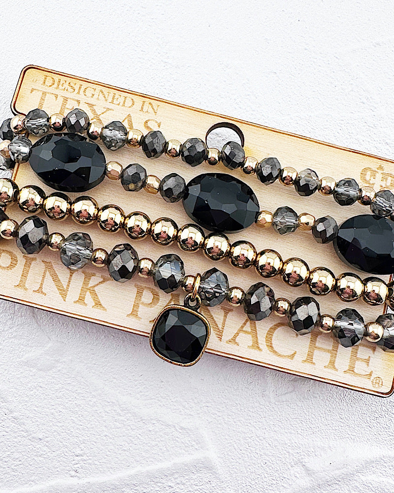Kamille Black 4pc Bracelet Stack