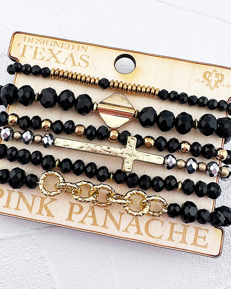 Chelsea 6pc Cross Bracelet Stack