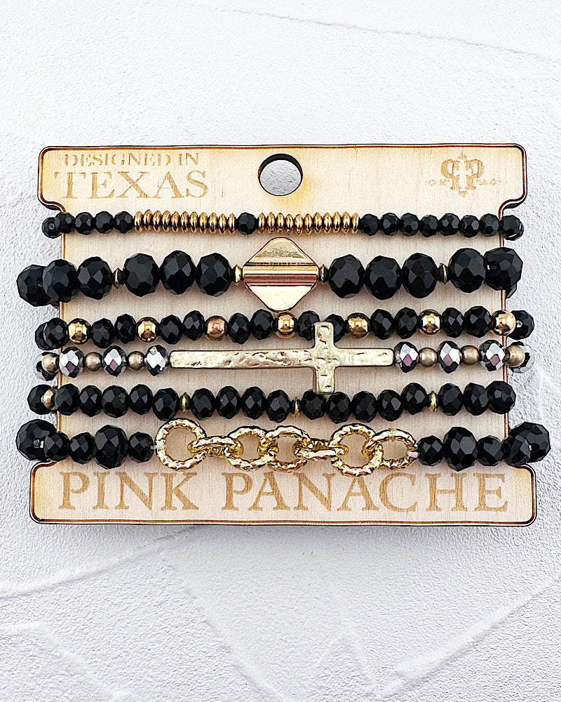 Chelsea 6pc Cross Bracelet Stack
