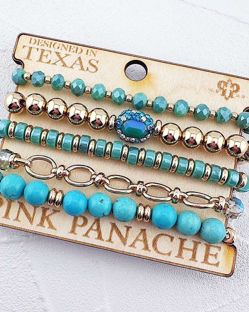 Eden 5pc Turquoise Bracelet Stack