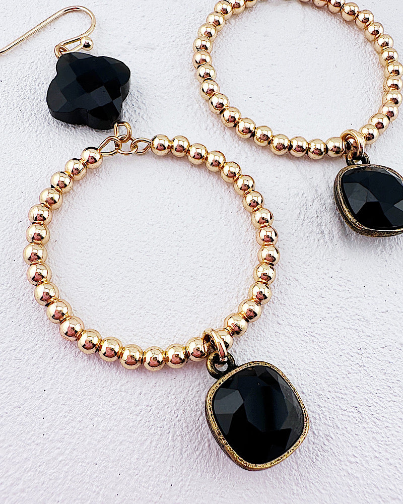 Amelia Black Earrings