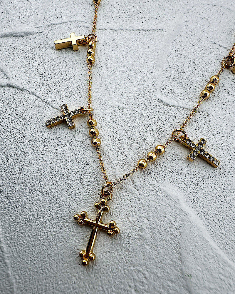 Grace Cross Charm Necklace