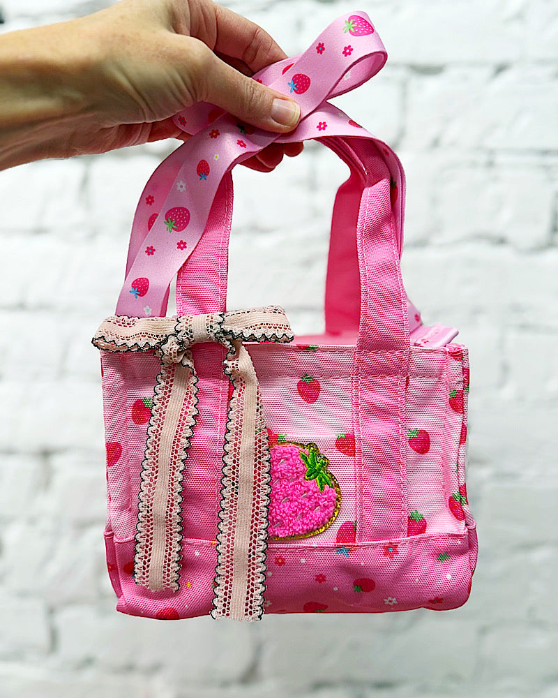 Strawberry Mini Tote Crossbody Bag