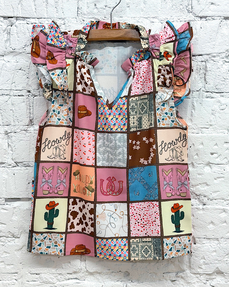 Howdy Patchwork Top