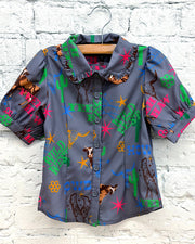 Neon Skies Button-Down Top