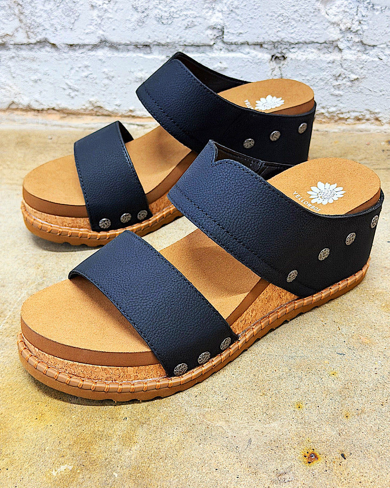 Alamos Black Wedge Sandals