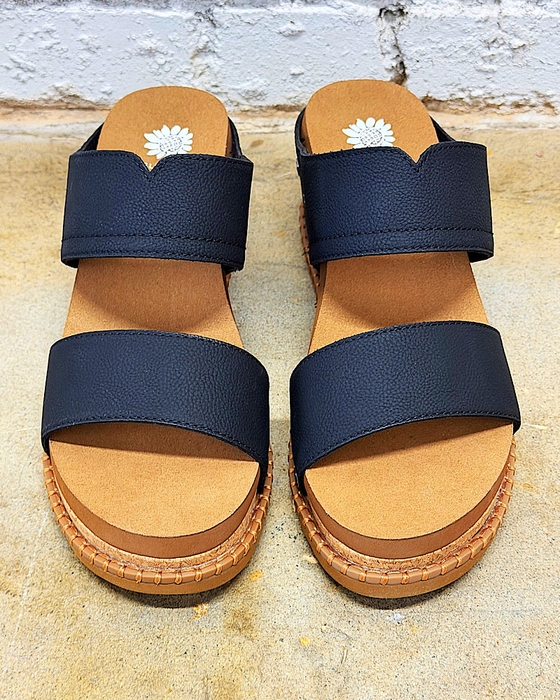 Alamos Black Wedge Sandals