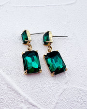 Mini Angela Emerald Jeweled Earrings