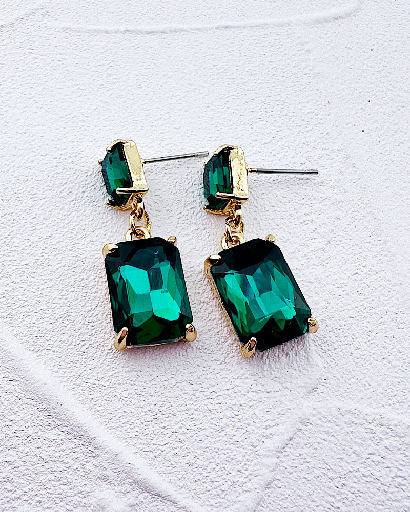 Mini Angela Emerald Jeweled Earrings