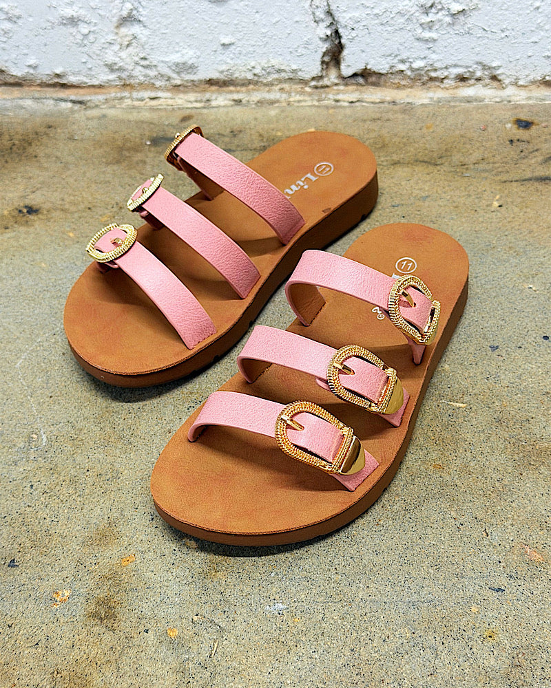 Roxy Girls Pink Buckle Sandals