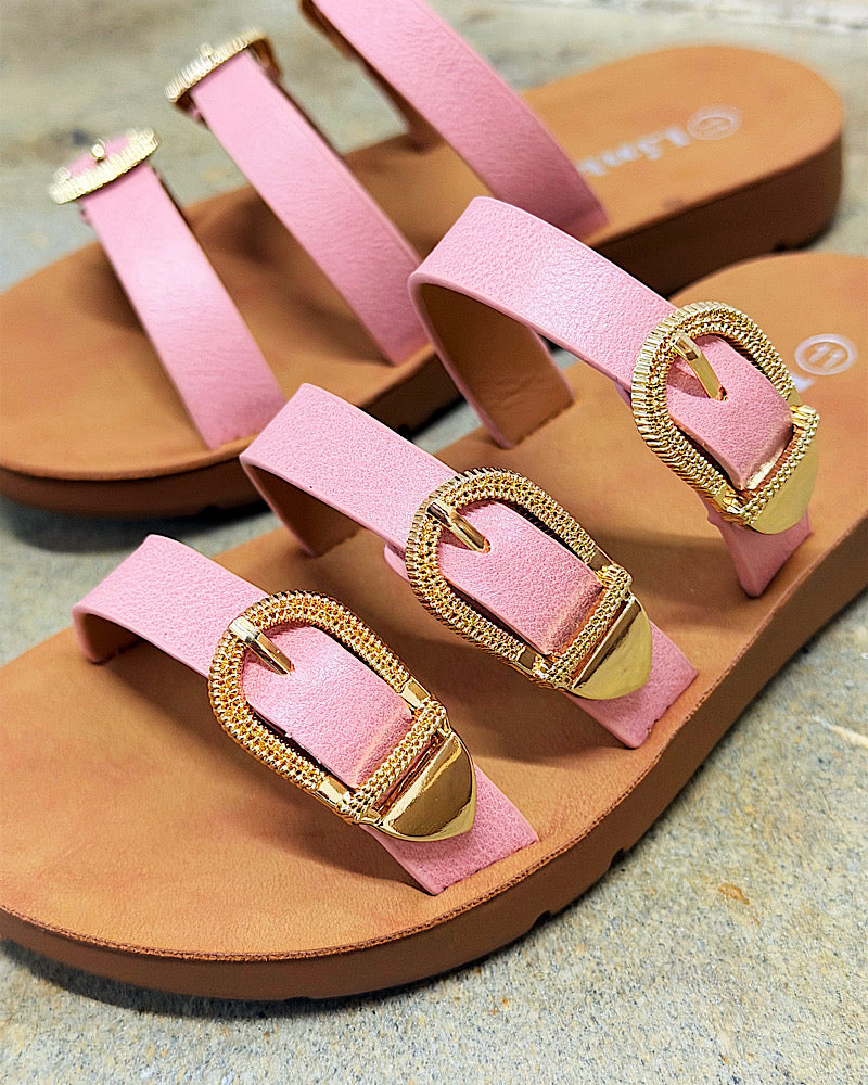 Roxy Girls Pink Buckle Sandals