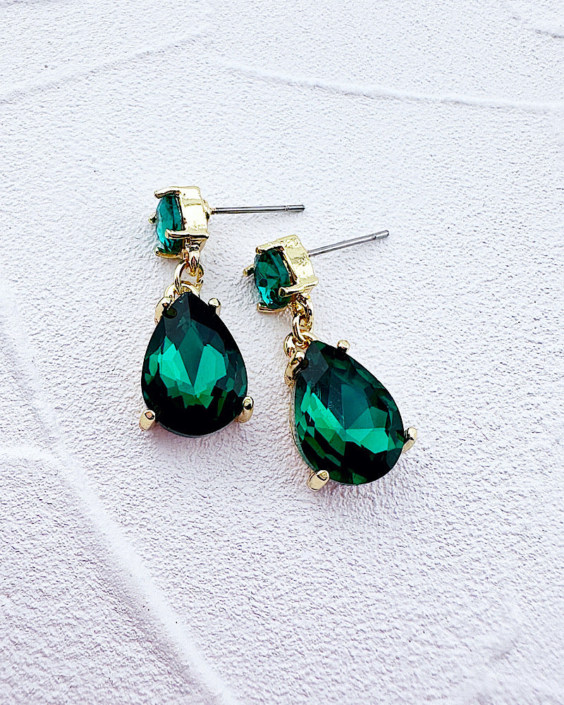 Mini Veronica Emerald Earrings