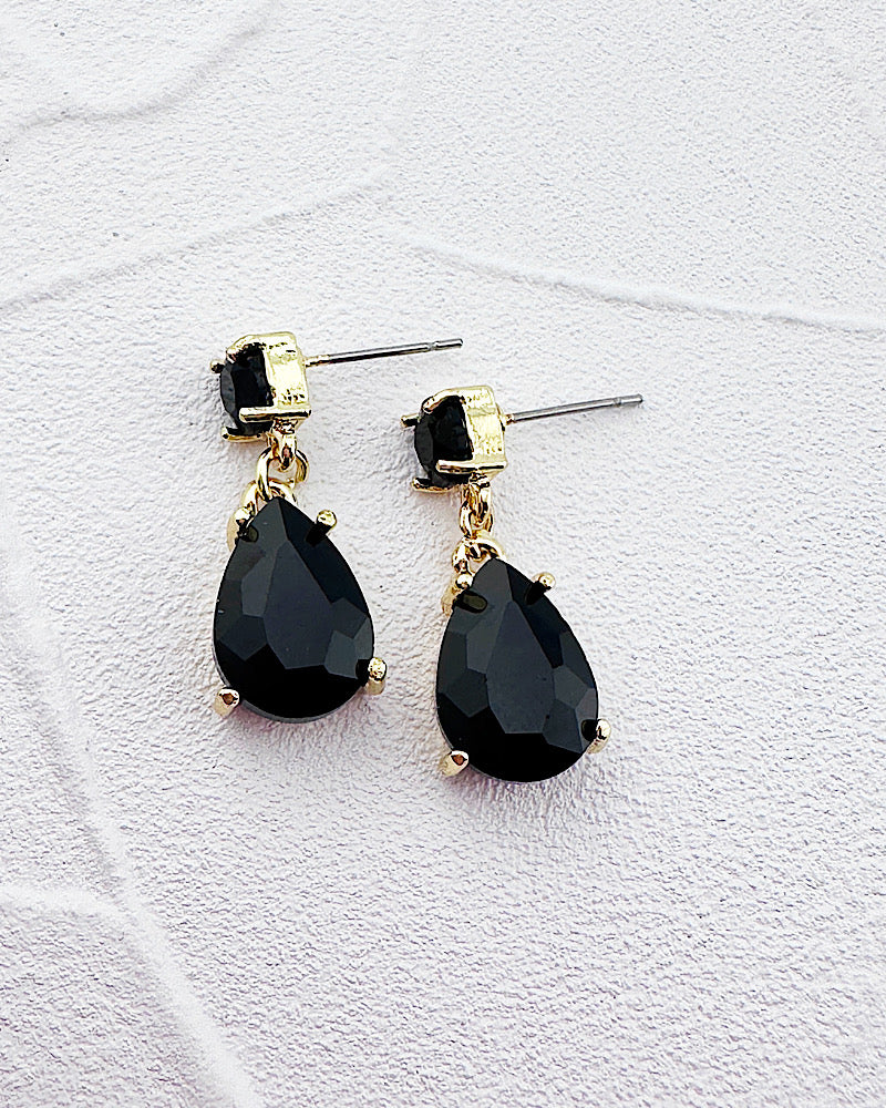 Mini Veronica Black Earrings