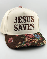 Jesus Saves Brown Trucker Hat